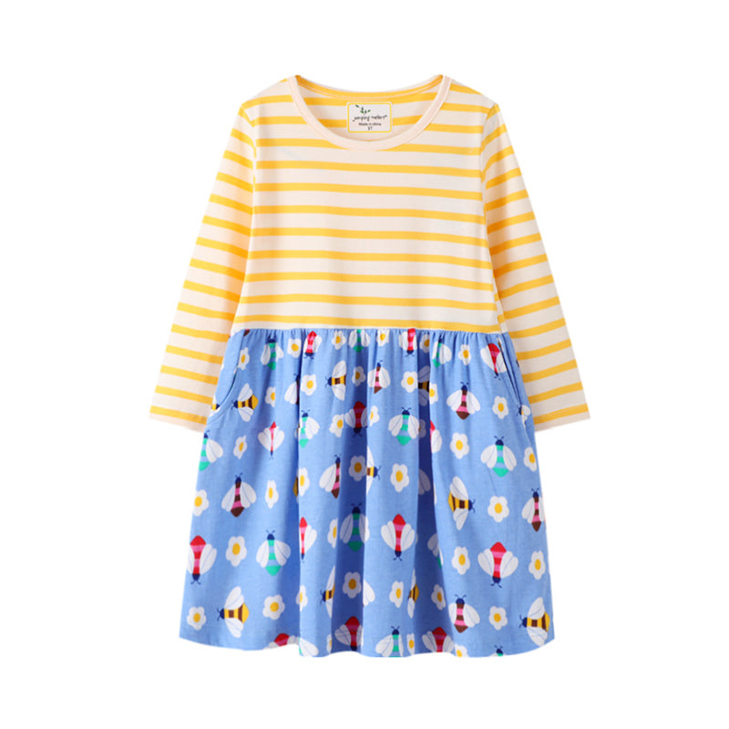 Kid Girl Bee Stripe Dress Wholesale 95535064