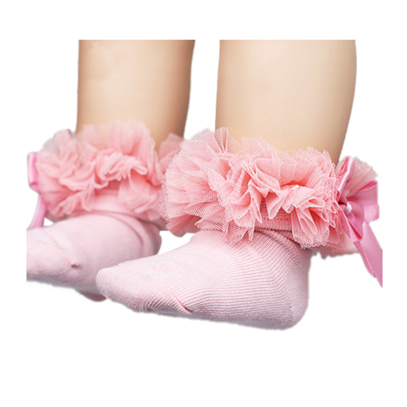 Kid Girl Bow Mesh Socks Wholesale 09555848