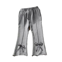 Load image into Gallery viewer, Kid Girls Solid Color Bow Muslin&amp;Ribbed Pants Wholesale 28006335
