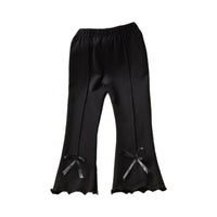 Load image into Gallery viewer, Kid Girls Solid Color Bow Muslin&amp;Ribbed Pants Wholesale 28006335
