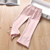 Load image into Gallery viewer, Kid Girls Solid Color Bow Muslin&amp;Ribbed Pants Wholesale 28006335
