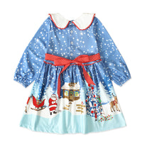 Load image into Gallery viewer, Kid Girl Christamas Printed Peter Pan Collar Dress Wholesale 33143359
