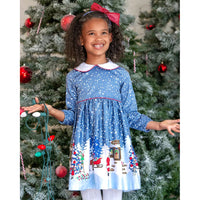 Load image into Gallery viewer, Kid Girl Christamas Printed Peter Pan Collar Dress Wholesale 33143359

