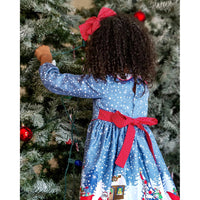 Load image into Gallery viewer, Kid Girl Christamas Printed Peter Pan Collar Dress Wholesale 33143359
