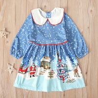 Load image into Gallery viewer, Kid Girl Christamas Printed Peter Pan Collar Dress Wholesale 33143359
