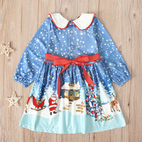 Load image into Gallery viewer, Kid Girl Christamas Printed Peter Pan Collar Dress Wholesale 33143359
