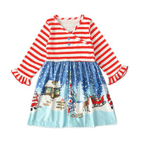 Load image into Gallery viewer, Kid Girl Christamas Stripe Dress Wholesale 15453358
