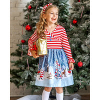 Load image into Gallery viewer, Kid Girl Christamas Stripe Dress Wholesale 15453358
