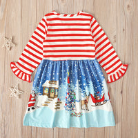 Load image into Gallery viewer, Kid Girl Christamas Stripe Dress Wholesale 15453358
