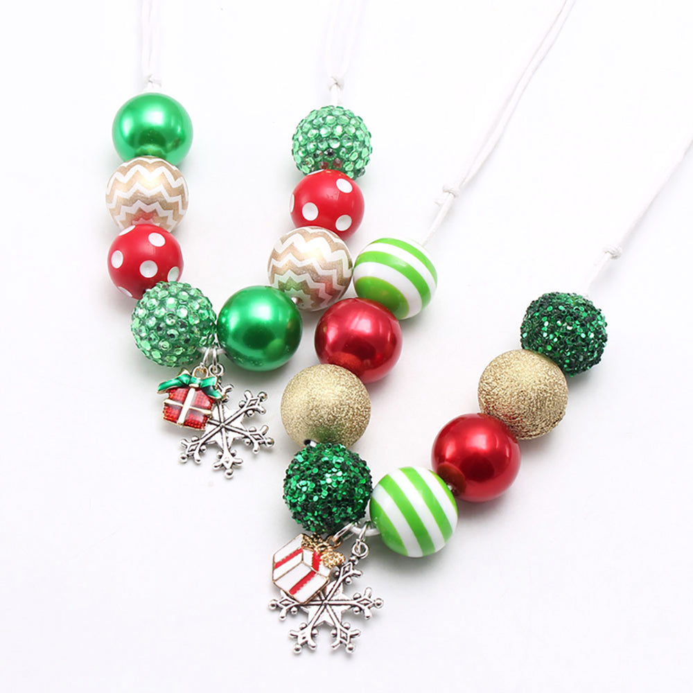 Kid Girl Christmas Beaded Necklace Wholesale 13573687