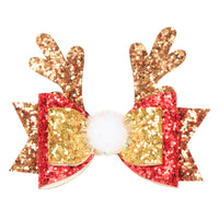 Load image into Gallery viewer, Kid Girl Christmas Sequins Bow Hair Clip Wholesale 45455950
