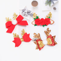 Load image into Gallery viewer, Kid Girl Christmas Sequins Bow Hair Clip Wholesale 45455950

