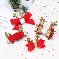 Load image into Gallery viewer, Kid Girl Christmas Sequins Bow Hair Clip Wholesale 45455950
