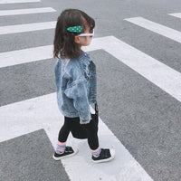 Load image into Gallery viewer, Kid Girl Classic Ripped Denim Jacket Wholesale 78803578
