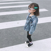 Load image into Gallery viewer, Kid Girl Classic Ripped Denim Jacket Wholesale 78803578
