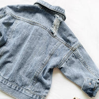 Load image into Gallery viewer, Kid Girl Classic Ripped Denim Jacket Wholesale 78803578
