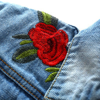 Load image into Gallery viewer, Kid Girl Embroidery Flowers Ripped Denim Jacket Wholesale 95115273

