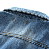 Load image into Gallery viewer, Kid Girl Embroidery Flowers Ripped Denim Jacket Wholesale 95115273
