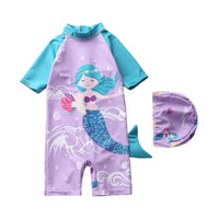 Load image into Gallery viewer, Kid Girl Fish Print Swimwear And Hat Wholesale 77522842

