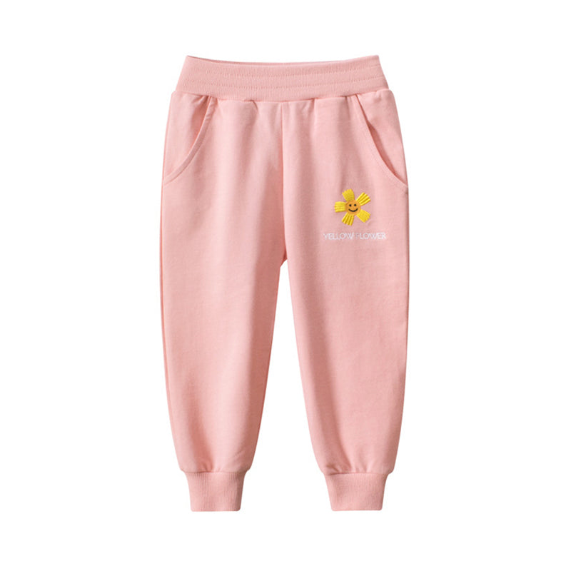 Kid Girl Flower Track Pants Wholesale 88225381