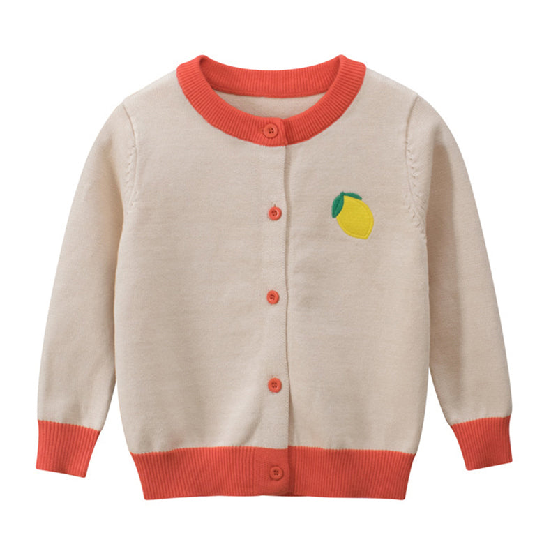 Kid Girl Fruit Knit Cardigan Wholesale 18065360