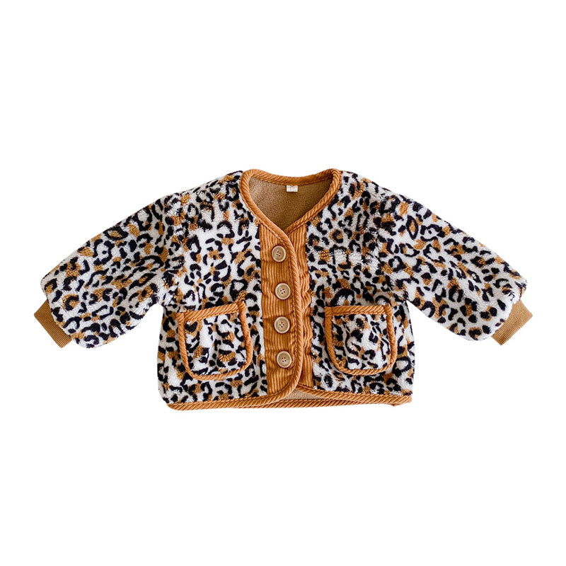 Baby Kid Girls Leopard Print Coats Wholesale 87996202
