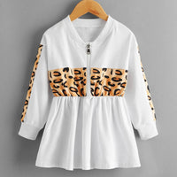 Load image into Gallery viewer, Kid Girl Leopard Half Zipper Dress Wholesale 16596894
