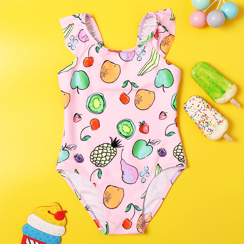 Kid Girl One Piece Swimsuit Various Fruit Print Wholesale 73412411