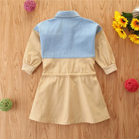 Load image into Gallery viewer, Kid Girl Patchwork Demin Elastic Waist Dress Wholesale 59537043
