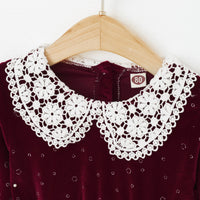 Load image into Gallery viewer, Kid Girl Print Hollow Out Collar Polka Dots Velvet Dress Wholesale 06364457
