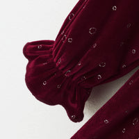 Load image into Gallery viewer, Kid Girl Print Hollow Out Collar Polka Dots Velvet Dress Wholesale 06364457
