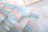 Load image into Gallery viewer, Kid Girl Rainbow Star Tiered Layered Mesh Princess Dress Wholesale 09633100
