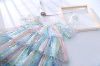 Load image into Gallery viewer, Kid Girl Rainbow Star Tiered Layered Mesh Princess Dress Wholesale 09633100
