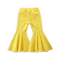 Load image into Gallery viewer, Kid Girl Ripped Plain Flared Denim Pants Wholesale 67086906
