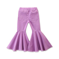 Load image into Gallery viewer, Kid Girl Ripped Plain Flared Denim Pants Wholesale 67086906
