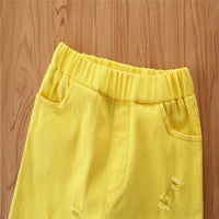 Load image into Gallery viewer, Kid Girl Ripped Plain Flared Denim Pants Wholesale 67086906
