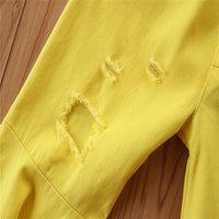 Load image into Gallery viewer, Kid Girl Ripped Plain Flared Denim Pants Wholesale 67086906
