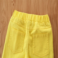 Load image into Gallery viewer, Kid Girl Ripped Plain Flared Denim Pants Wholesale 67086906
