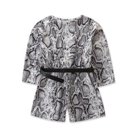 Load image into Gallery viewer, Kid Girl Snake Skin Print Belted Romper Wholesale 64382697
