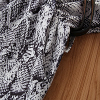 Load image into Gallery viewer, Kid Girl Snake Skin Print Belted Romper Wholesale 64382697
