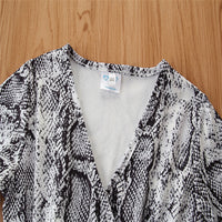 Load image into Gallery viewer, Kid Girl Snake Skin Print Belted Romper Wholesale 64382697
