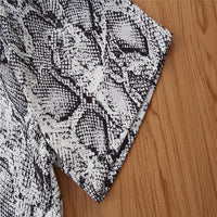 Load image into Gallery viewer, Kid Girl Snake Skin Print Belted Romper Wholesale 64382697
