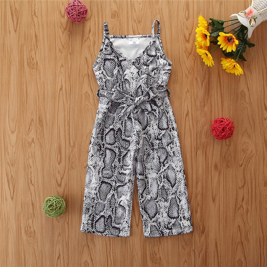 Kid Girl Snake Skin Print Cami Jumpsuit Wholesale 99814733