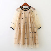 Load image into Gallery viewer, Kid Girl Star Polka Dots Mesh Dress Wholesale 64144493
