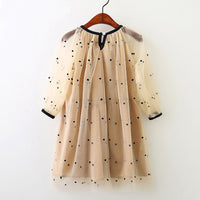 Load image into Gallery viewer, Kid Girl Star Polka Dots Mesh Dress Wholesale 64144493
