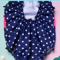 Load image into Gallery viewer, Kid Girl Stripe Bow Polka Dots Swimsuit One Piece Wholesale 05192475
