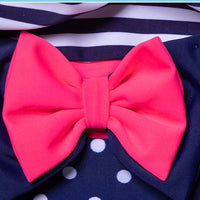 Load image into Gallery viewer, Kid Girl Stripe Bow Polka Dots Swimsuit One Piece Wholesale 05192475
