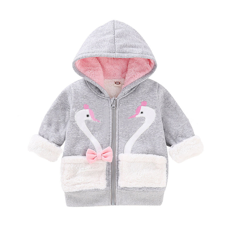 Baby Kid Girls Animals Bow Embroidered Jackets Outwears Wholesale 52967506
