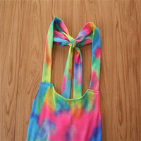 Load image into Gallery viewer, Kid Girl Tie-Dye Halter Neck Flared Pants Wholesale 87876930
