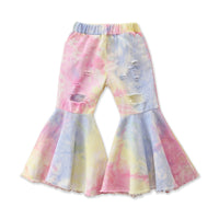 Load image into Gallery viewer, Kid Girl Tie Dye Ripped Flared Pants Wholesale 02307082
